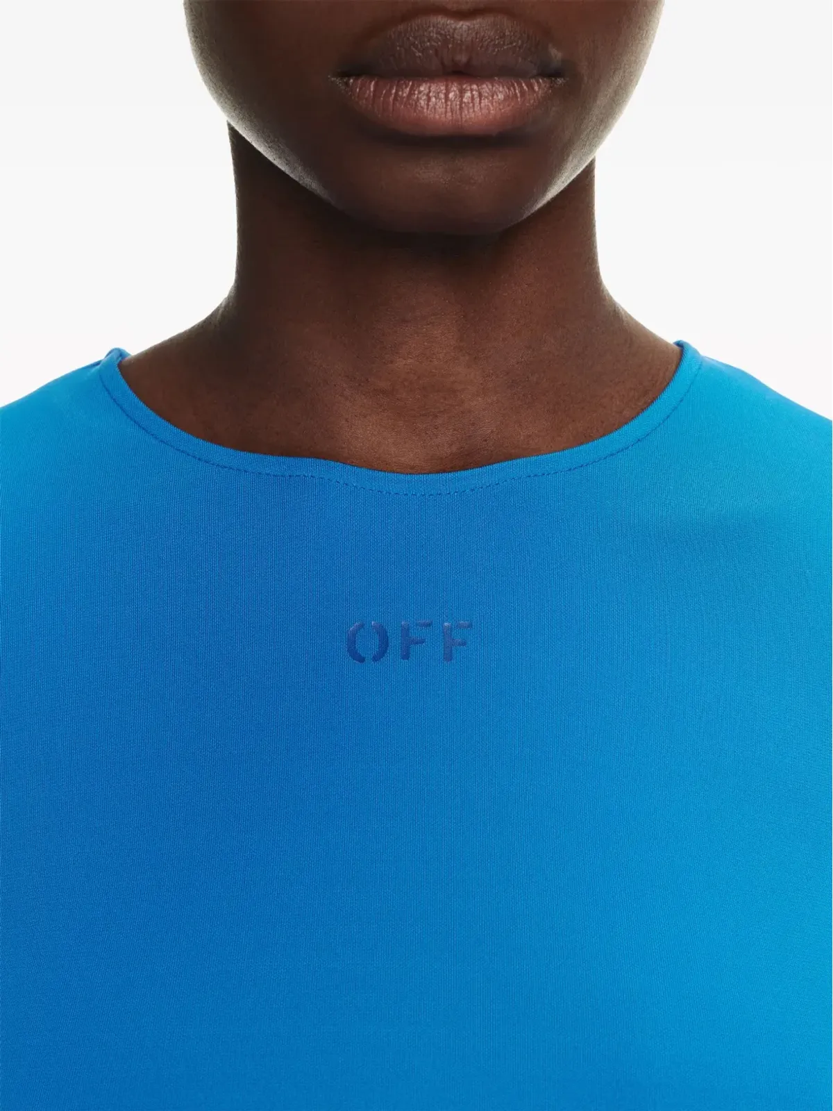Off-White ロゴプリント ドレープトップ - ブルー - 画像5
