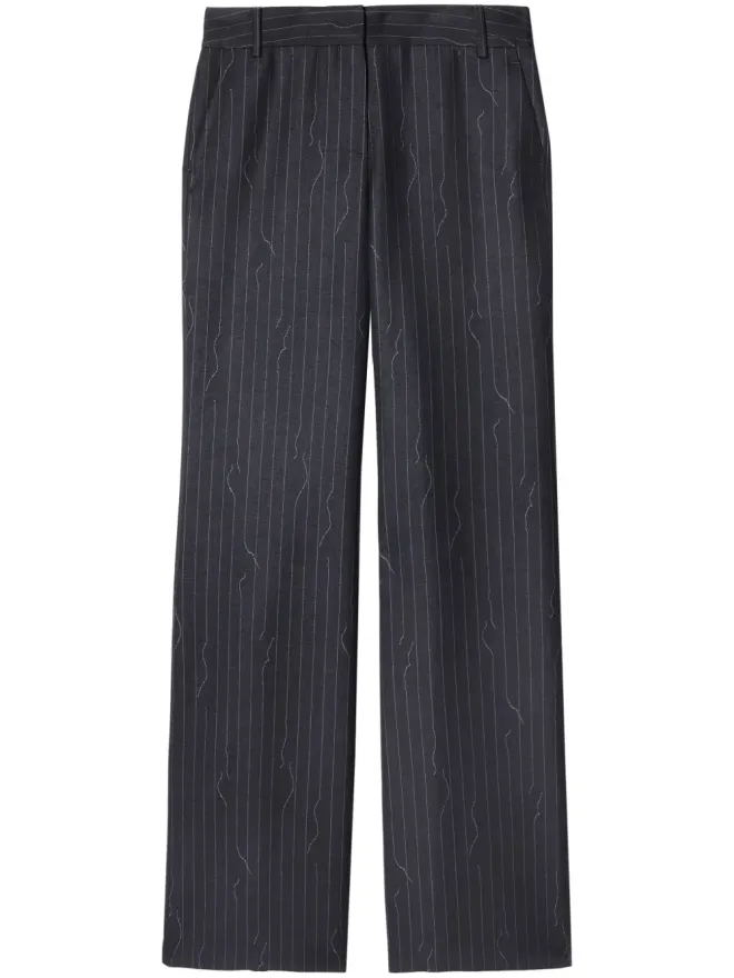 OFF-WHITE Off-White pinstripe-pattern virgin wool-blend trousers - Greyの商品画像