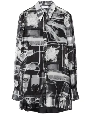 Off-White X-Rayプリント シルク シャツドレス - サムネイル1