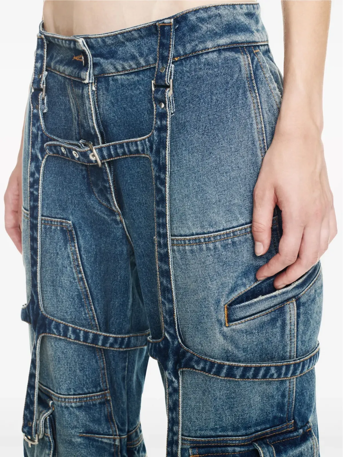 Off-White ハーネスディテール付きカーゴジーンズ - 画像5