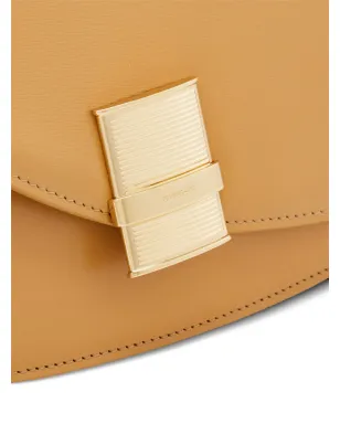 Ferragamo 小さめアシンメトリーレザーショルダーバッグ（ニュートラルカラー） - サムネイル4