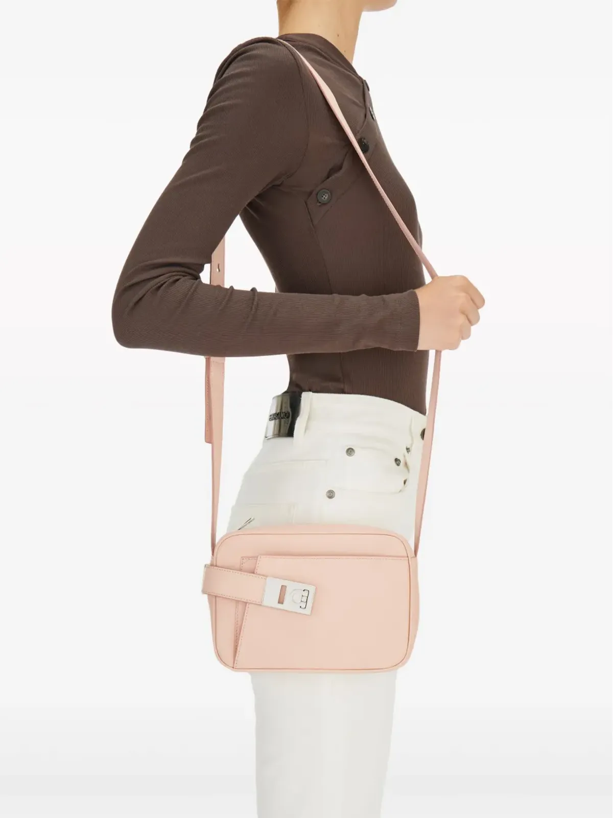 Ferragamo 小型カメラケース レザー クロスボディバッグ - ピンク - 画像2