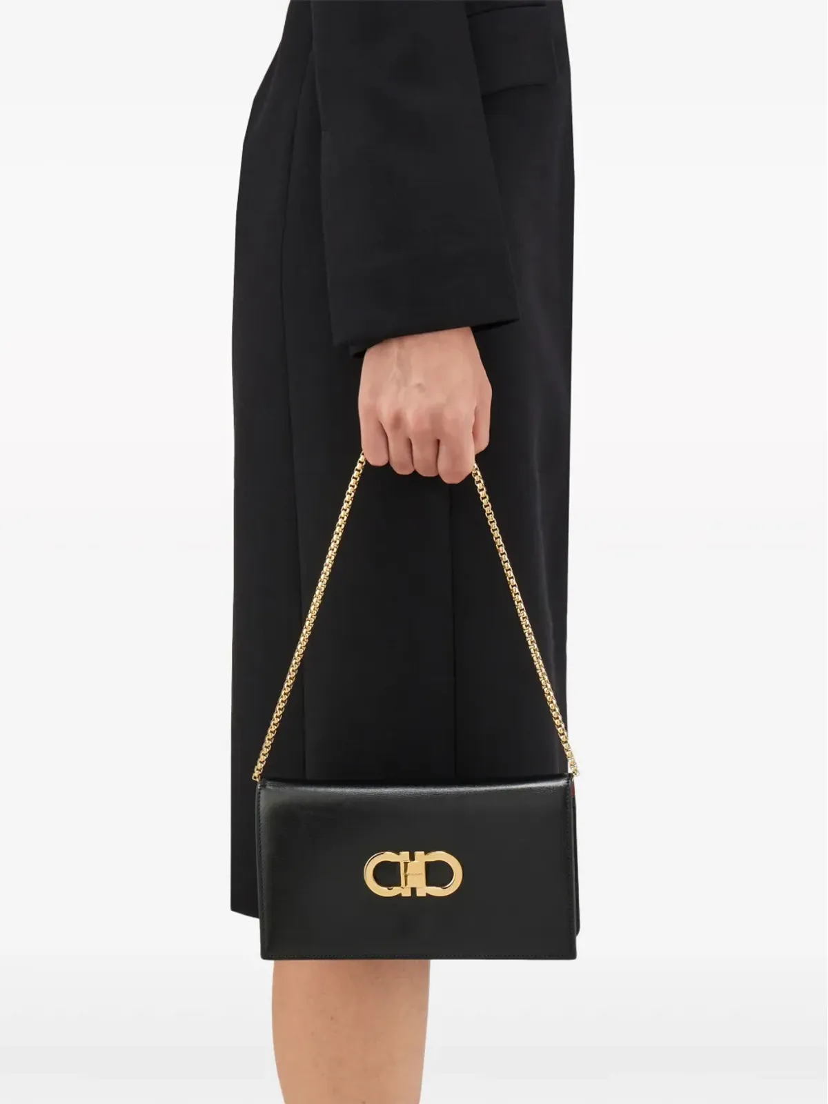 Ferragamo ダブルガンチーニ レザー ミニバッグ - ブラック - 画像3