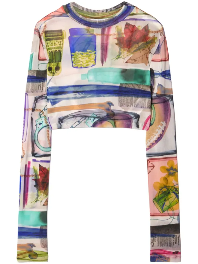 OFF-WHITE Off-White X-ray シアーなクロップドTシャツ - ニュートラルカラーの商品画像