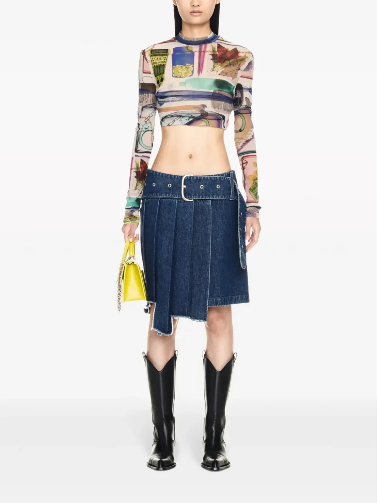 Off-White X-ray シアーなクロップドTシャツ - ニュートラルカラー - 画像2