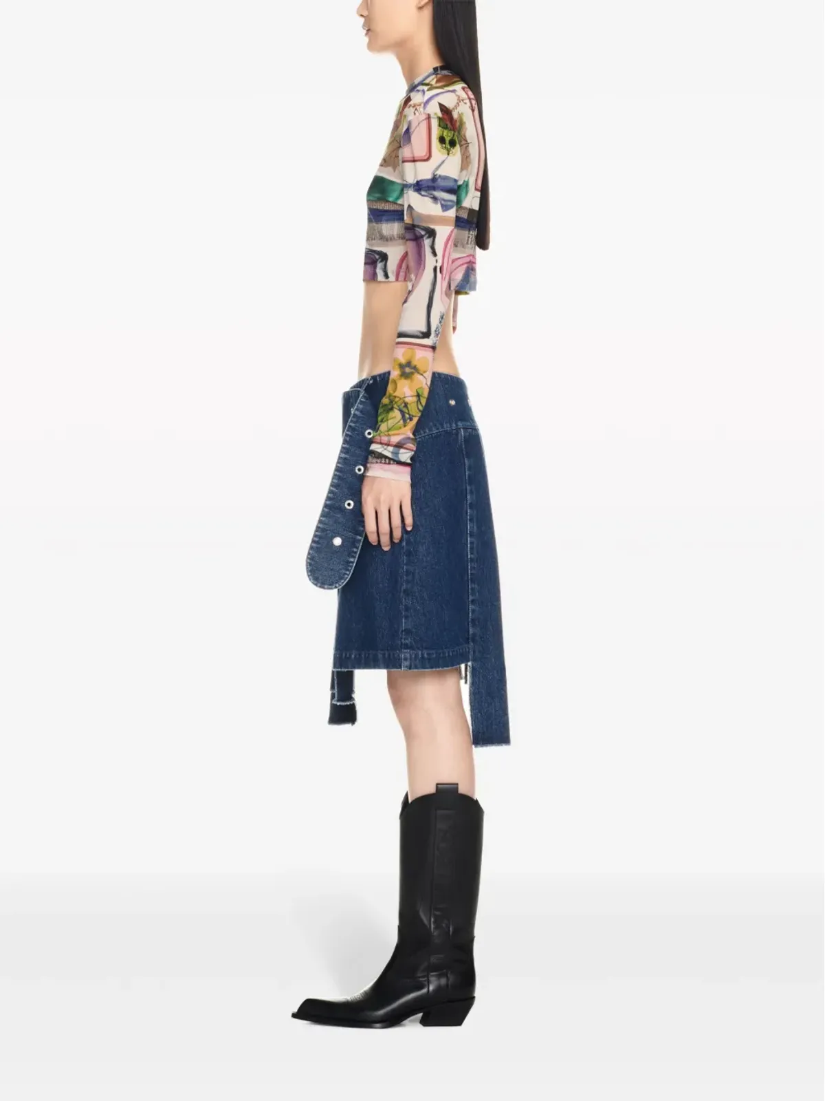 Off-White X-ray シアーなクロップドTシャツ - ニュートラルカラー - 画像3