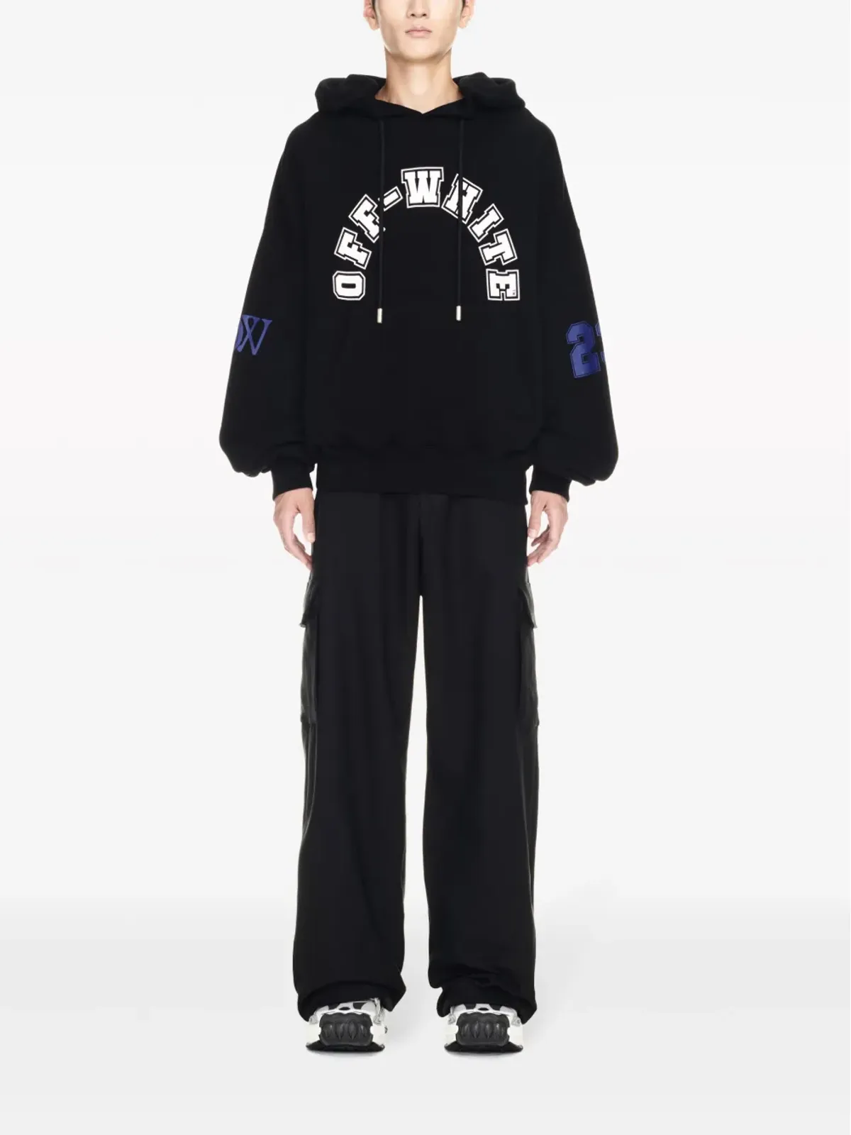 Off-White フットボールプリント コットン パーカー - 画像2