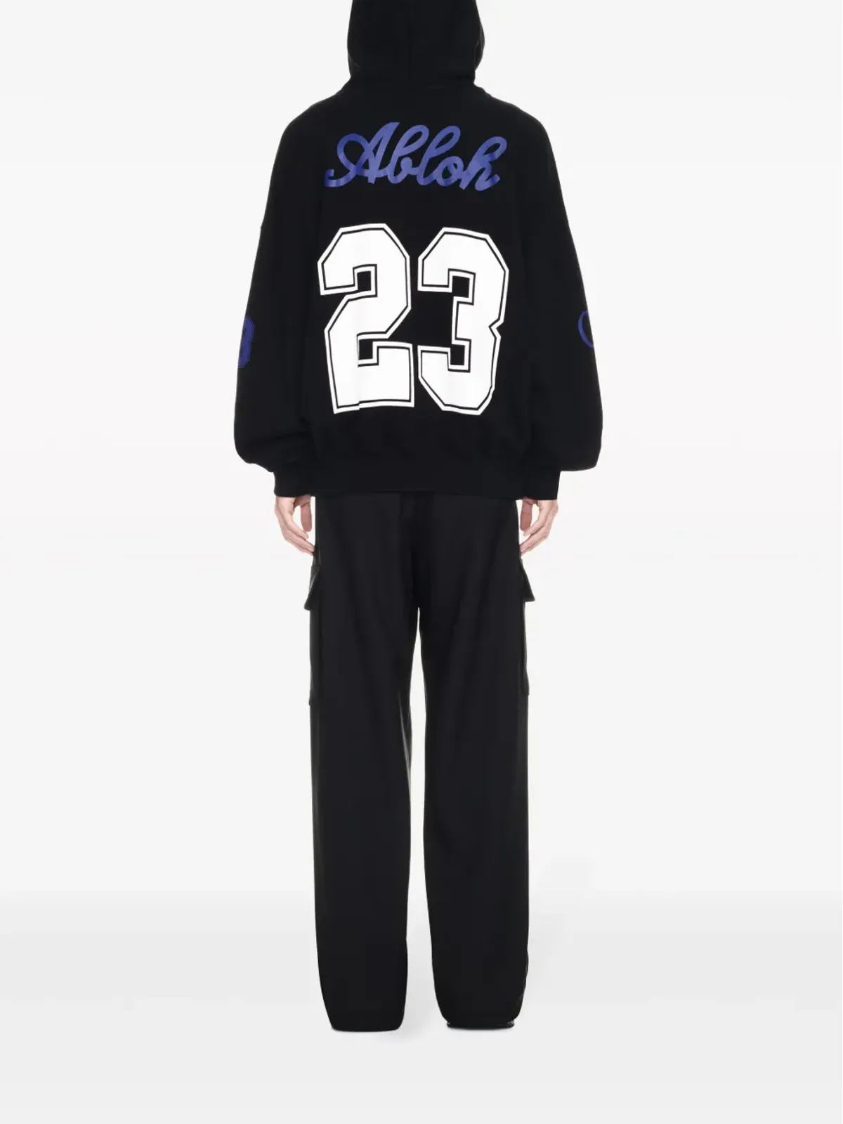 Off-White フットボールプリント コットン パーカー - 画像4