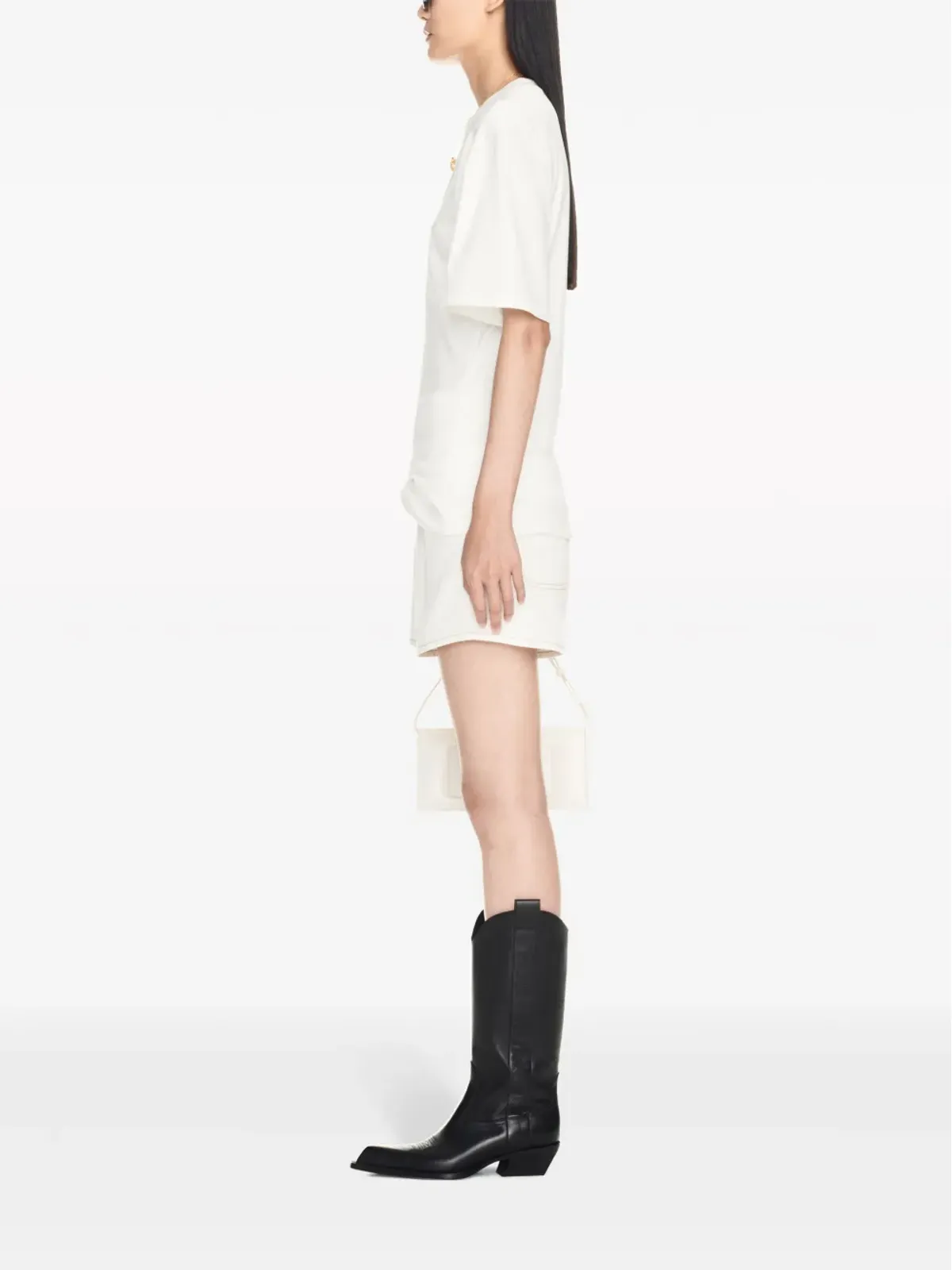 Off-White コントラストステッチ入りデニムショーツ - 画像3