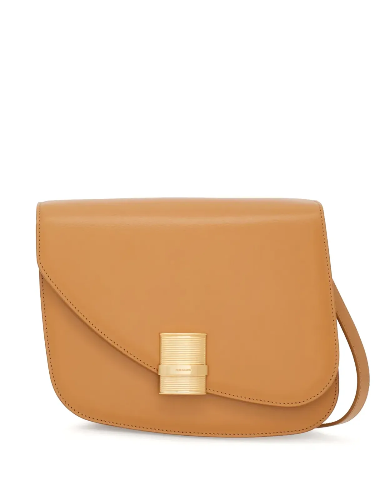 Ferragamo ミディアム アシンメトリック レザー クロスボディ バッグ - ブラウン - 画像1