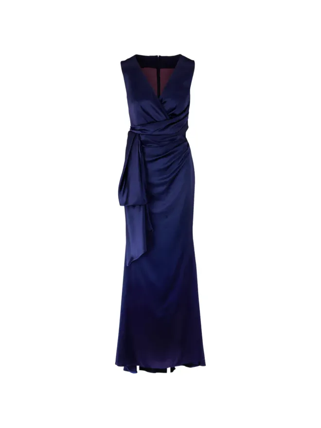 Talbot Runhof Talbot Runhof ドレープ ノースリーブ ミディドレス - ブルーの商品画像