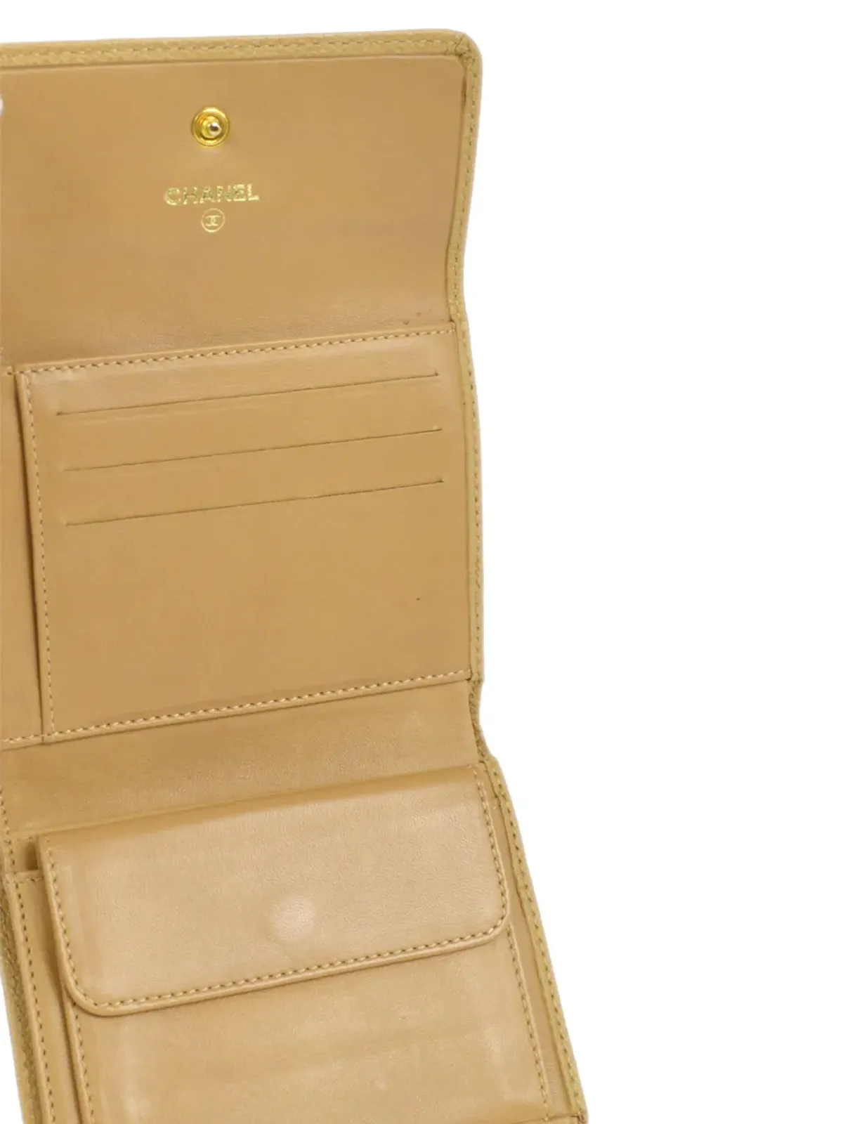 CHANEL ビンテージ 2000 CC三つ折りウォレット - ベージュ - 画像4