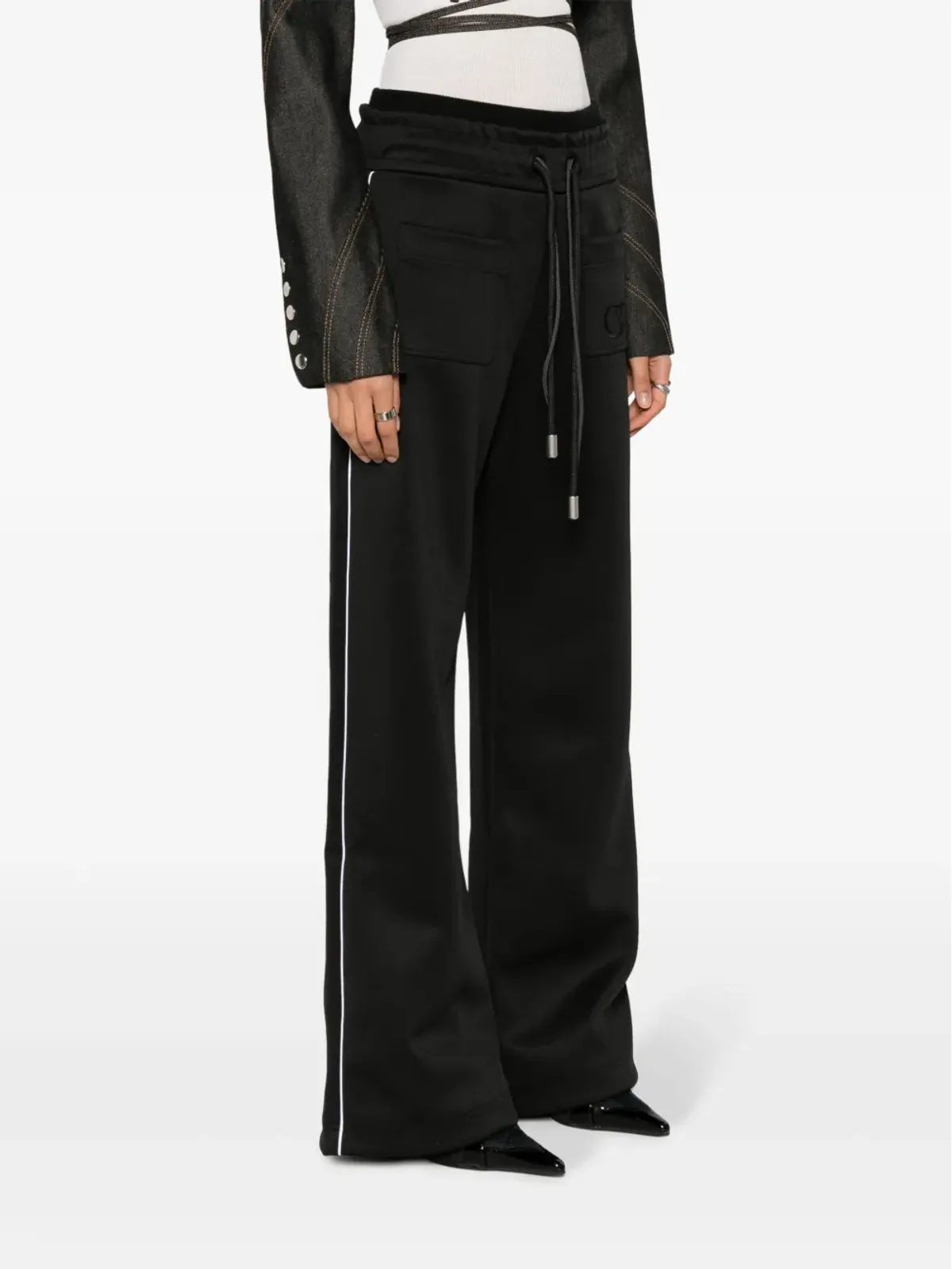 Off-White エラスティケーテッド・ウエスト コットン トラックパンツ - 画像3