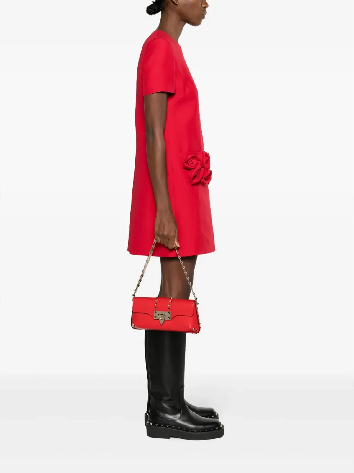 Valentino Garavani Rockstud レザー ショルダーバッグ - レッド - 画像2