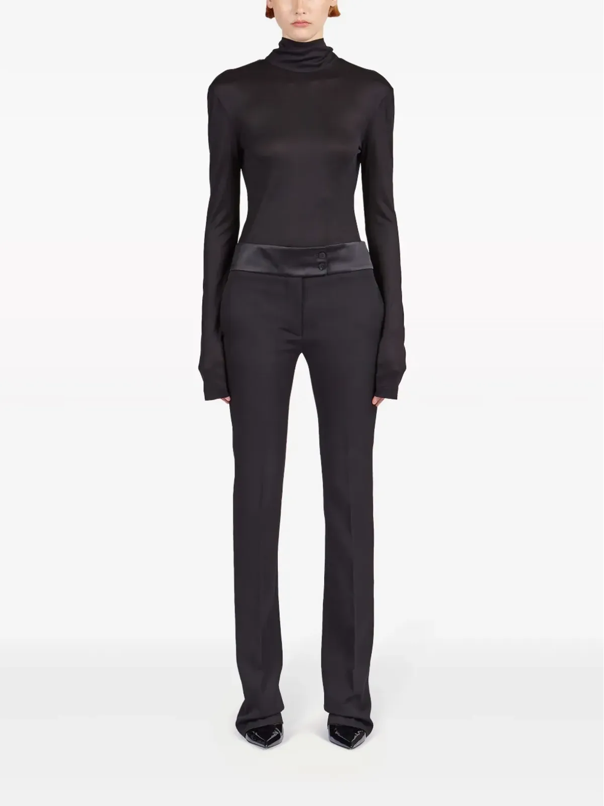 Ferragamo V字バック シルク混紡トップス - 画像2