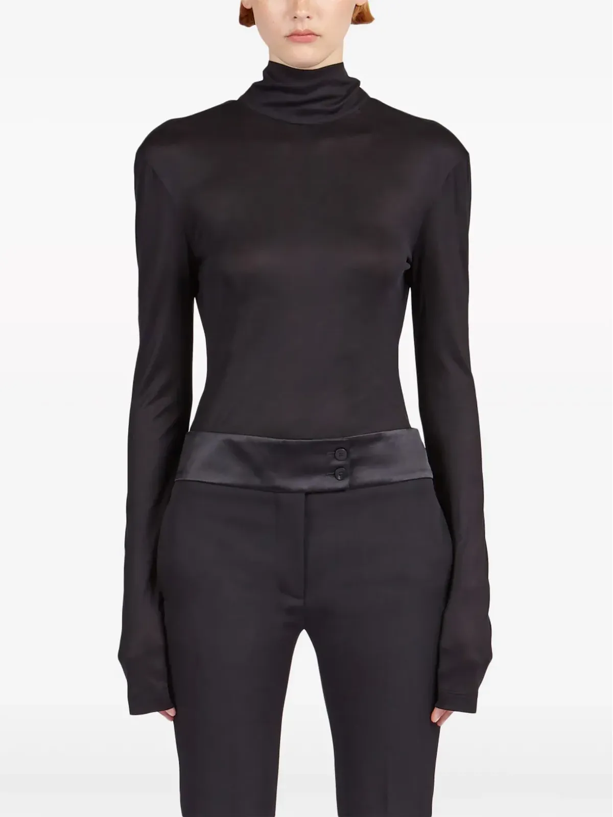 Ferragamo V字バック シルク混紡トップス - 画像3