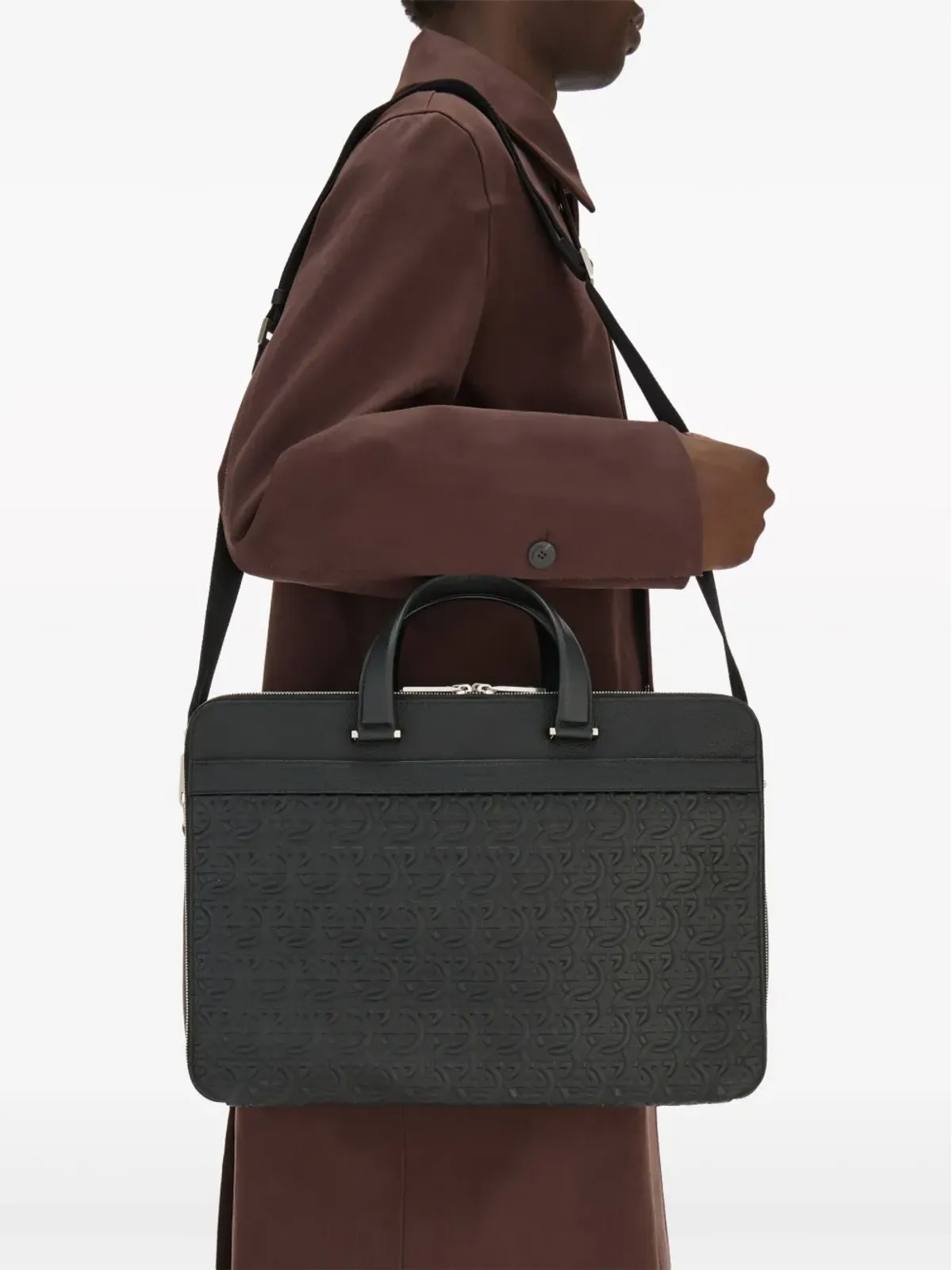 Ferragamo ガンチーニ レザー ブリーフケース - 画像2