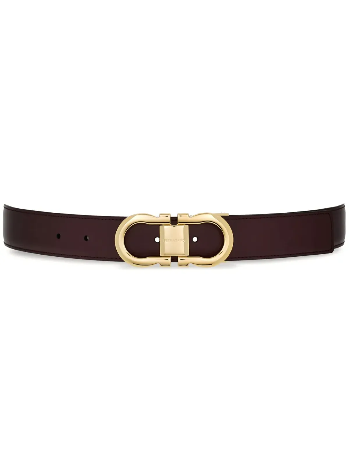 Ferragamo リバーシブル ガンチーニ レザー ベルト - ブラック - 画像1