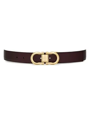 Ferragamo リバーシブル ガンチーニ レザー ベルト - ブラック - サムネイル1