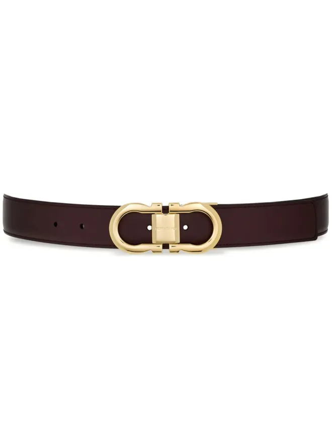 FERRAGAMO Ferragamo リバーシブル ガンチーニ レザー ベルト - ブラックの商品画像