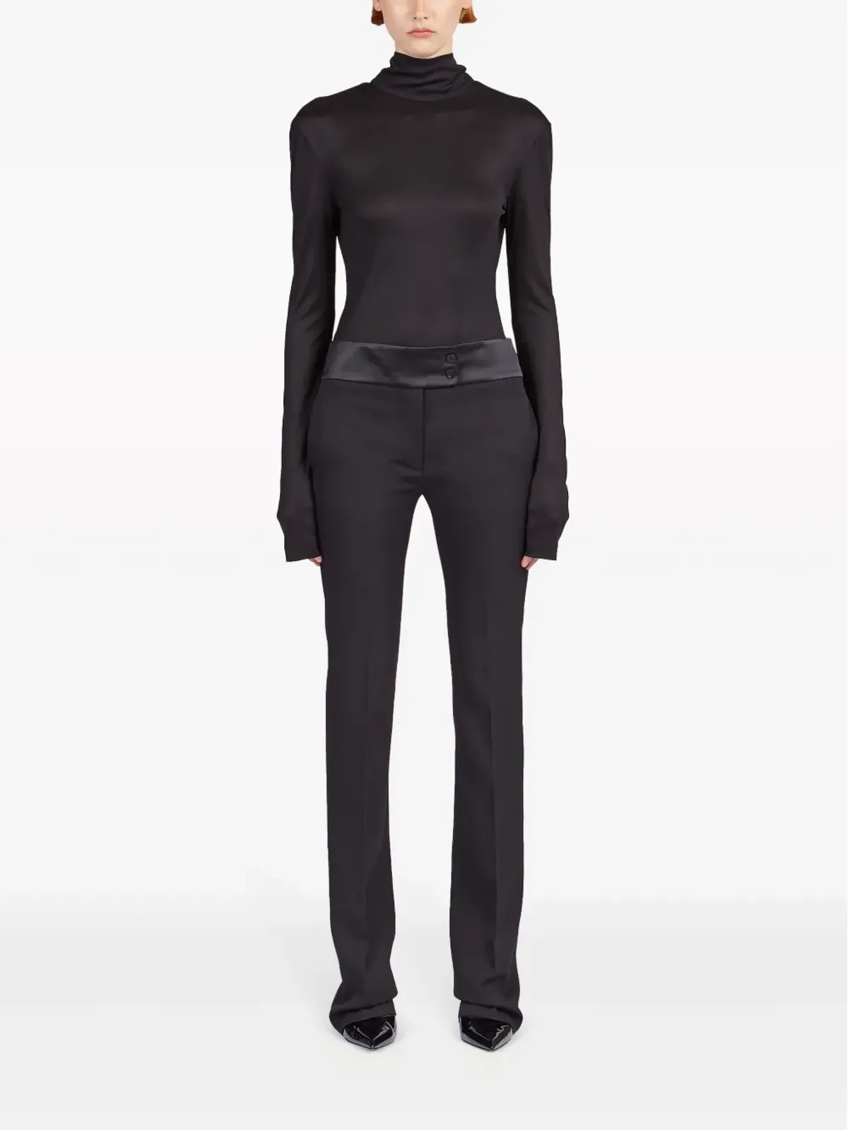 Ferragamo タキシード風ストレートレッグ テーラードパンツ - ブラック - 画像2