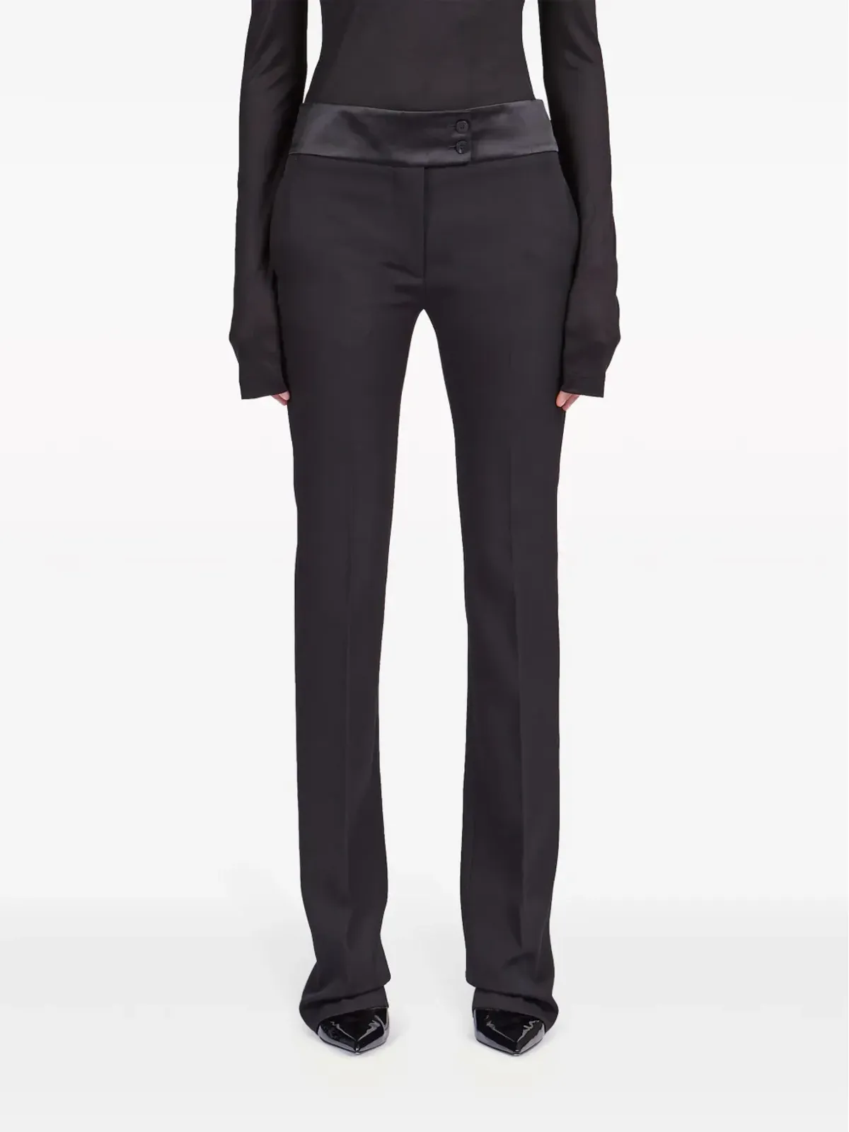 Ferragamo タキシード風ストレートレッグ テーラードパンツ - ブラック - 画像3