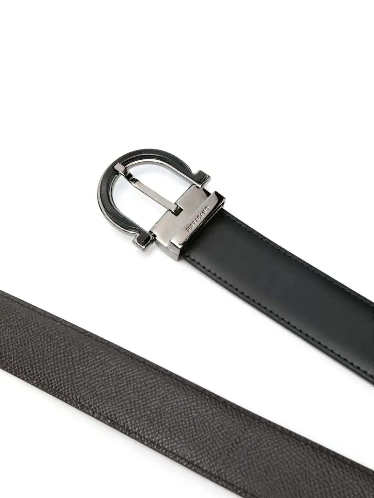 Ferragamo Gancini リバーシブル レザー ベルト - 画像2