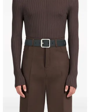 Ferragamo スクエアバックル レザーベルト ブラック - サムネイル3