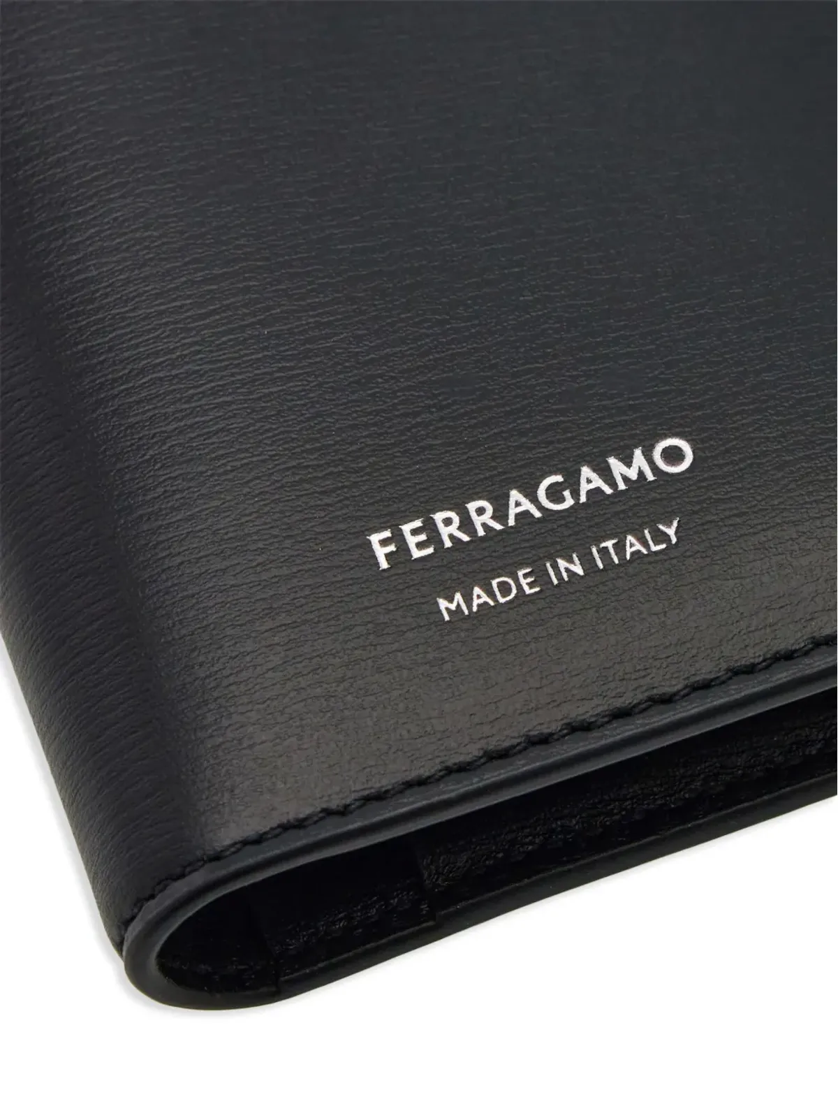 Ferragamo 二つ折りレザー カードホルダー - ブラック - 画像5
