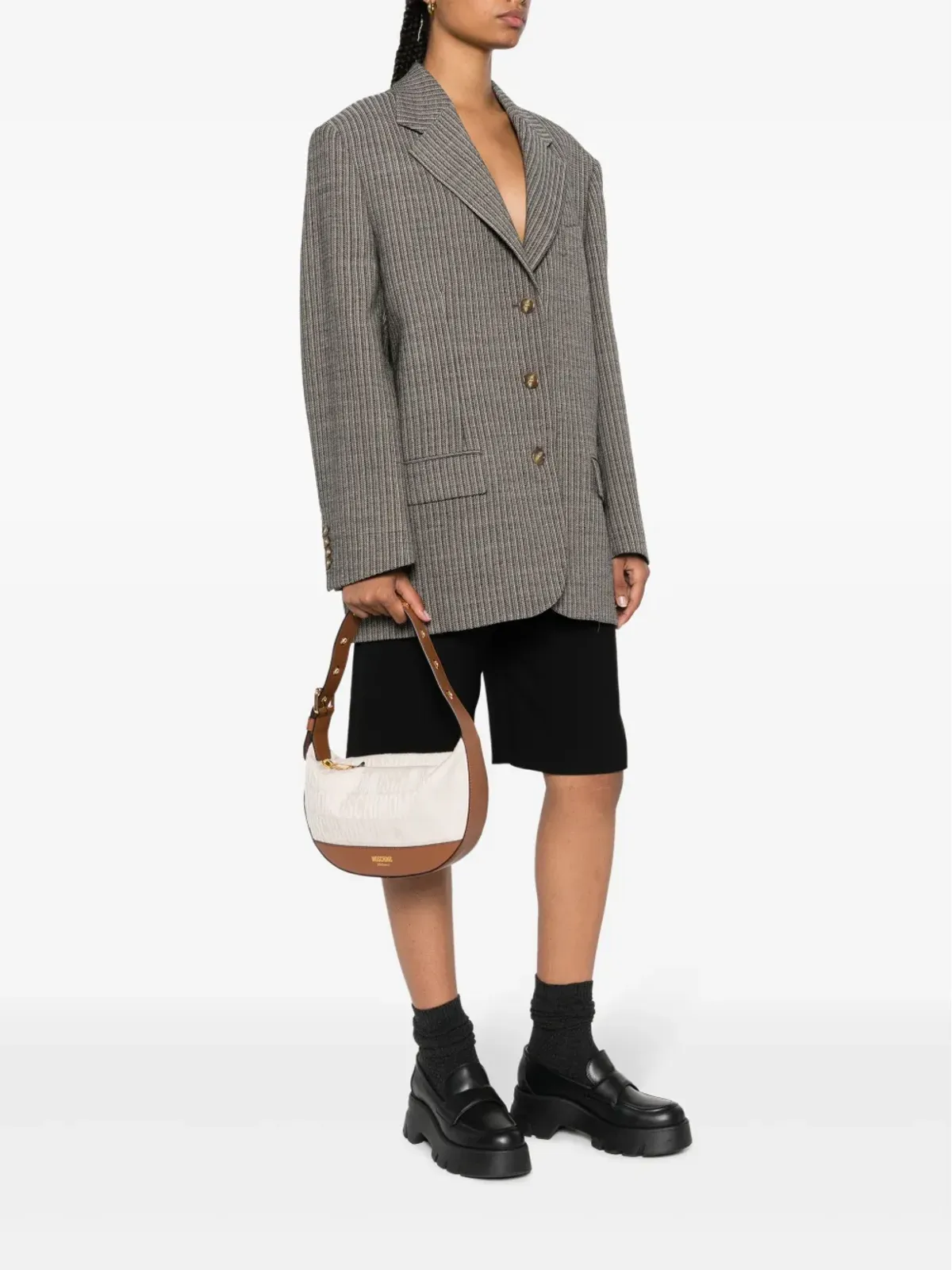 Moschino ロゴジャカード ショルダーバッグ - ネュートラルカラー - 画像2