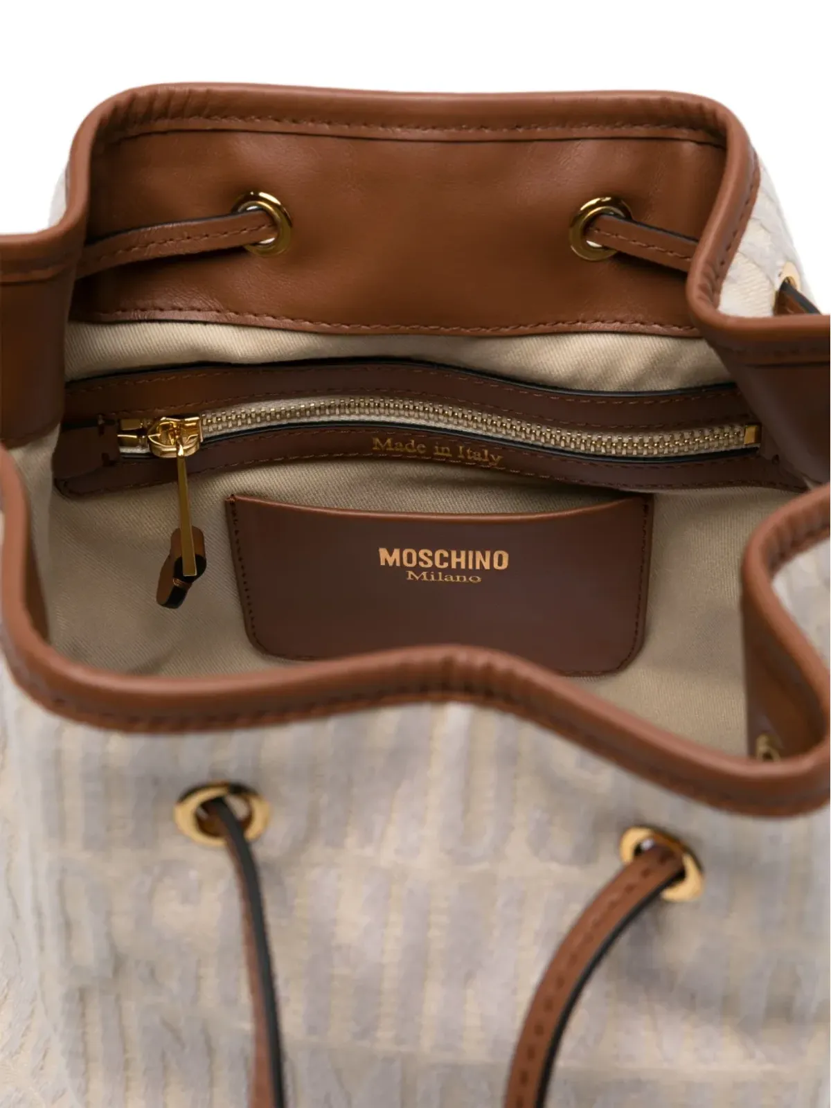 Moschino モノグラムジャカード バケットバッグ - 画像5