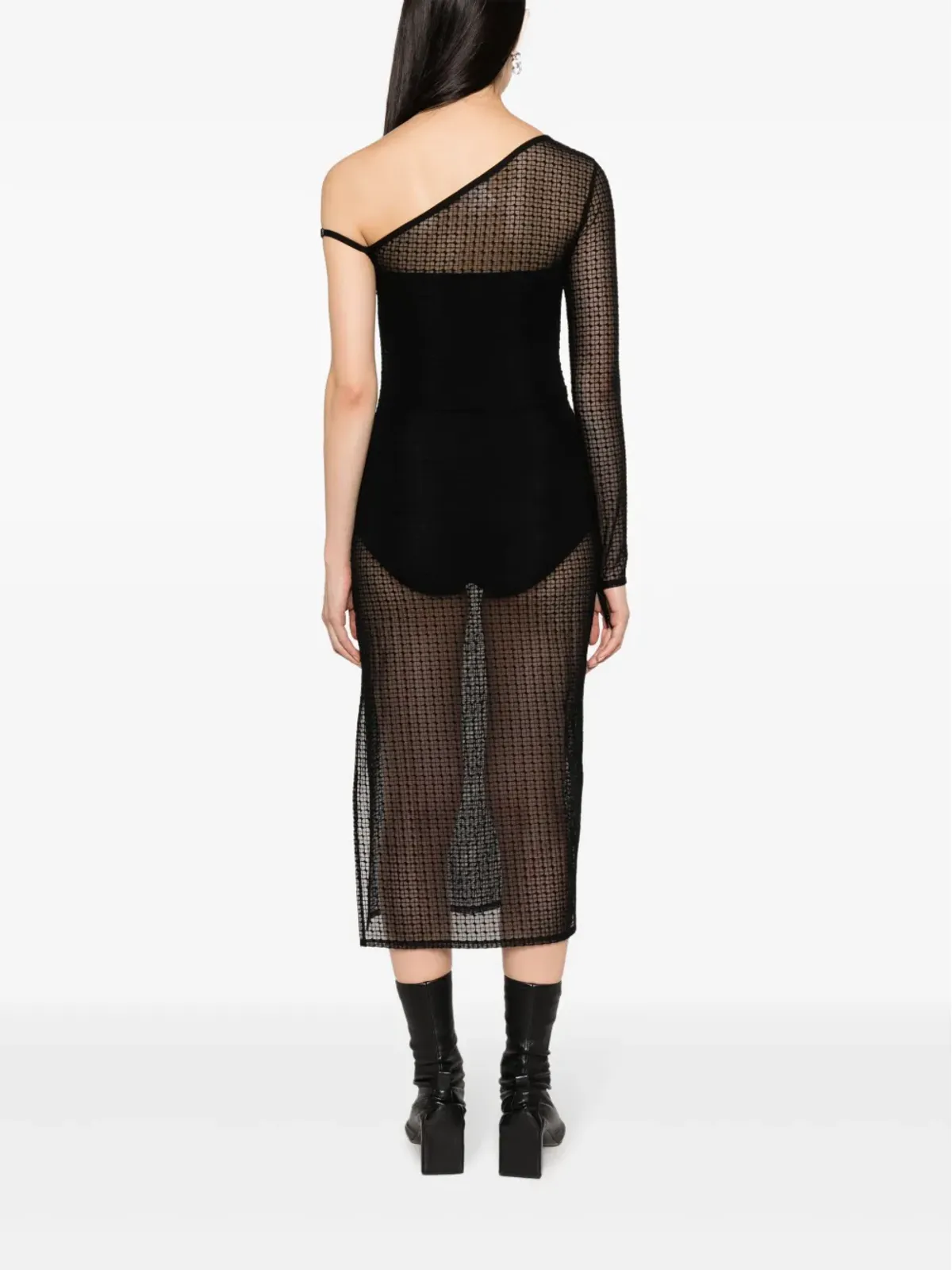 Courrèges アシンメトリック半透けミディドレス - 画像4