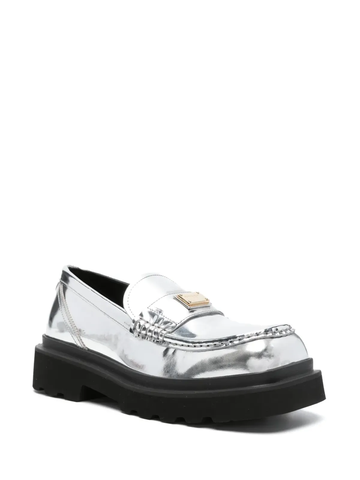 Dolce & Gabbana ロゴプレート付きレザーブローグス - 画像2