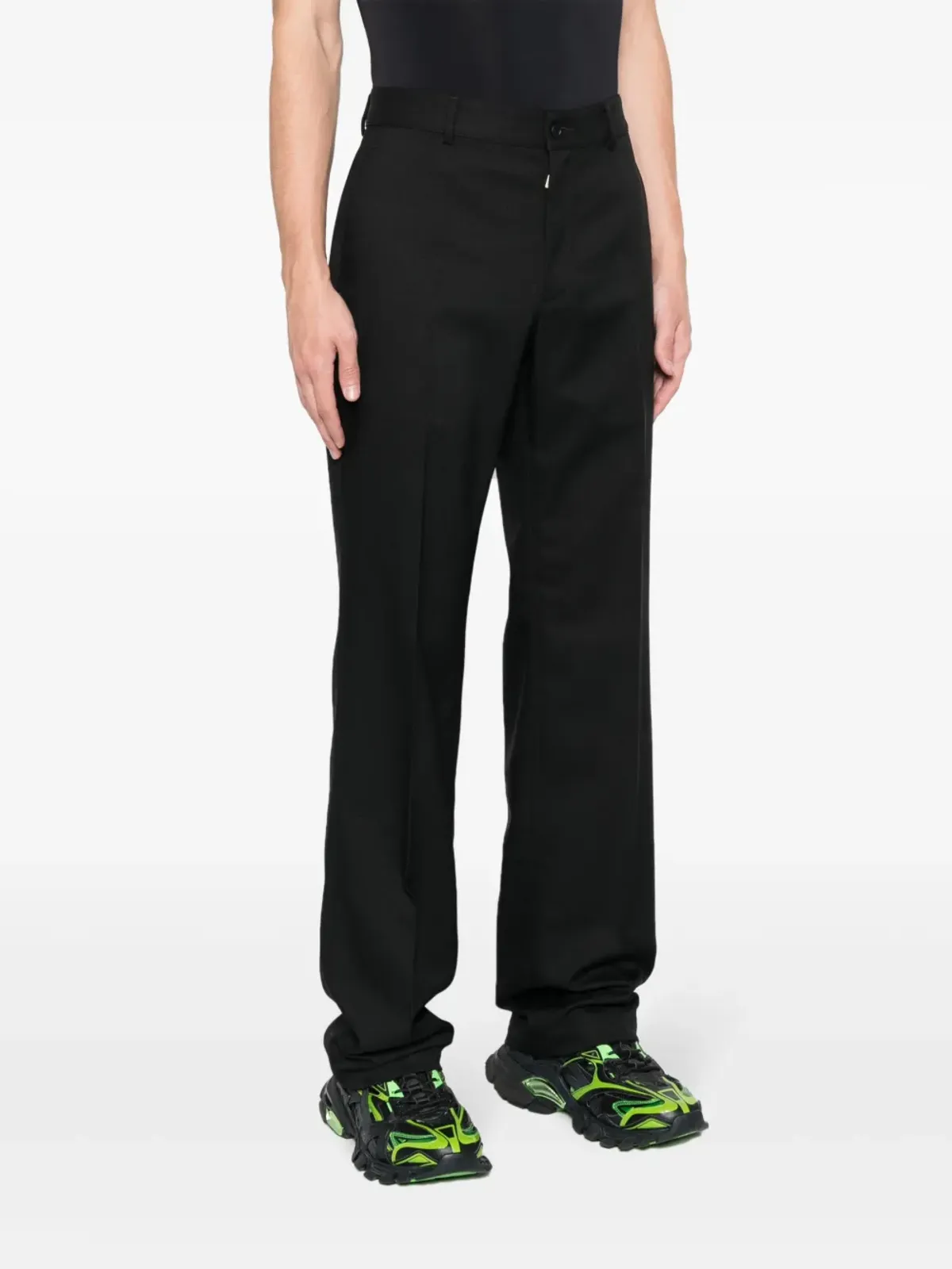 Off-White ハイウエスト ストレートパンツ - ブラック - 画像3
