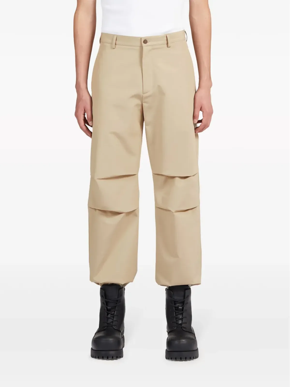 Ferragamo ロゴパッチ コットン クロップドパンツ - Neutrals - 画像3