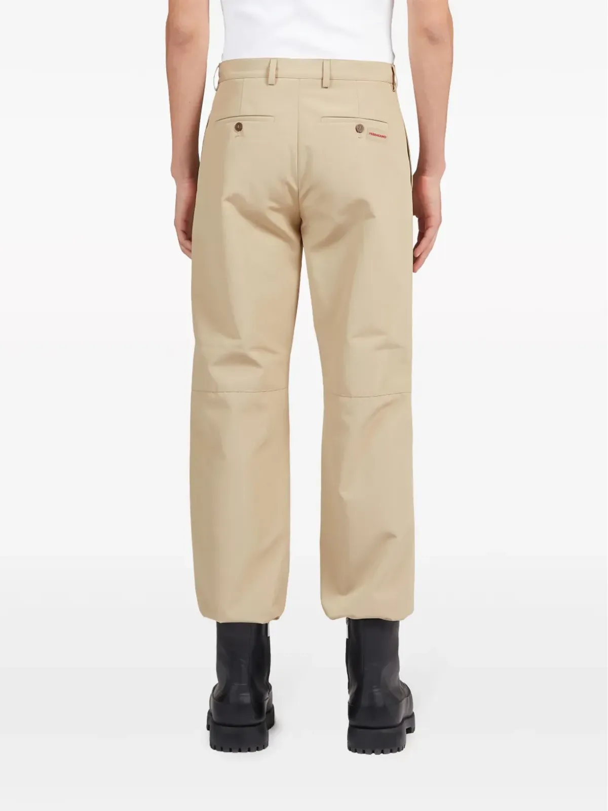 Ferragamo ロゴパッチ コットン クロップドパンツ - Neutrals - 画像4