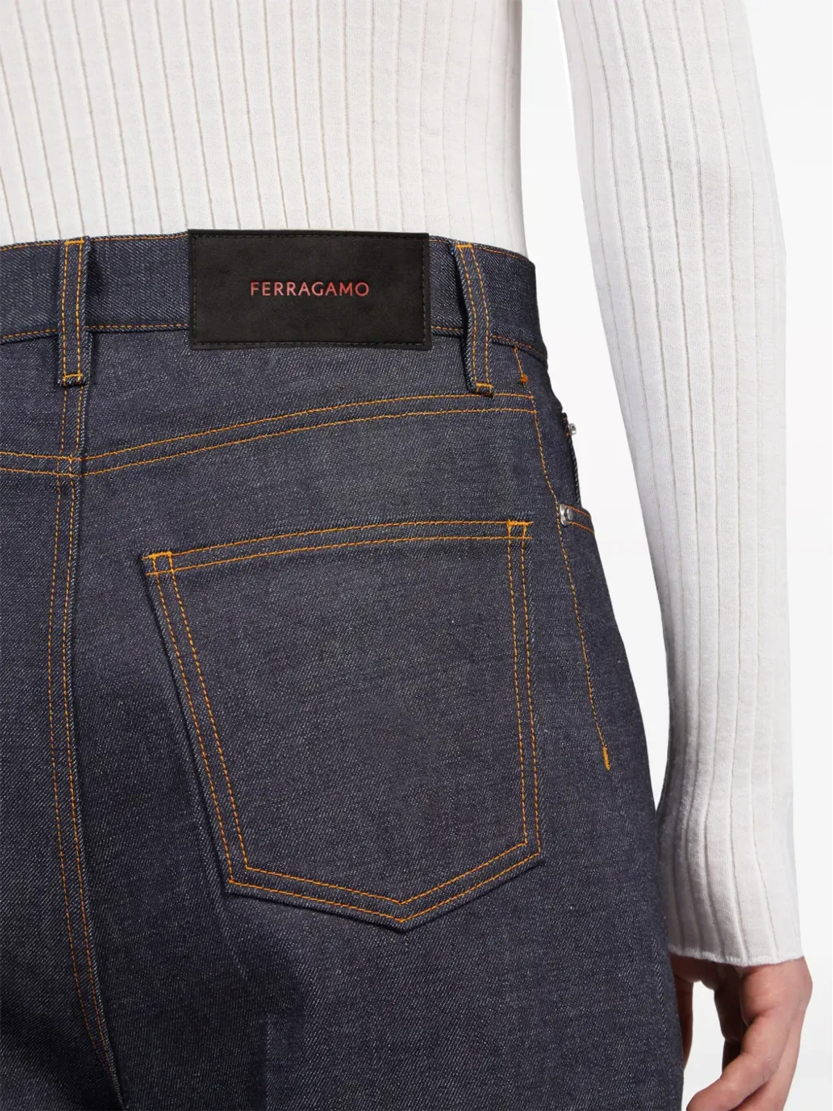 Ferragamo ロゴパッチ コットンデニム ジーンズ - 画像5