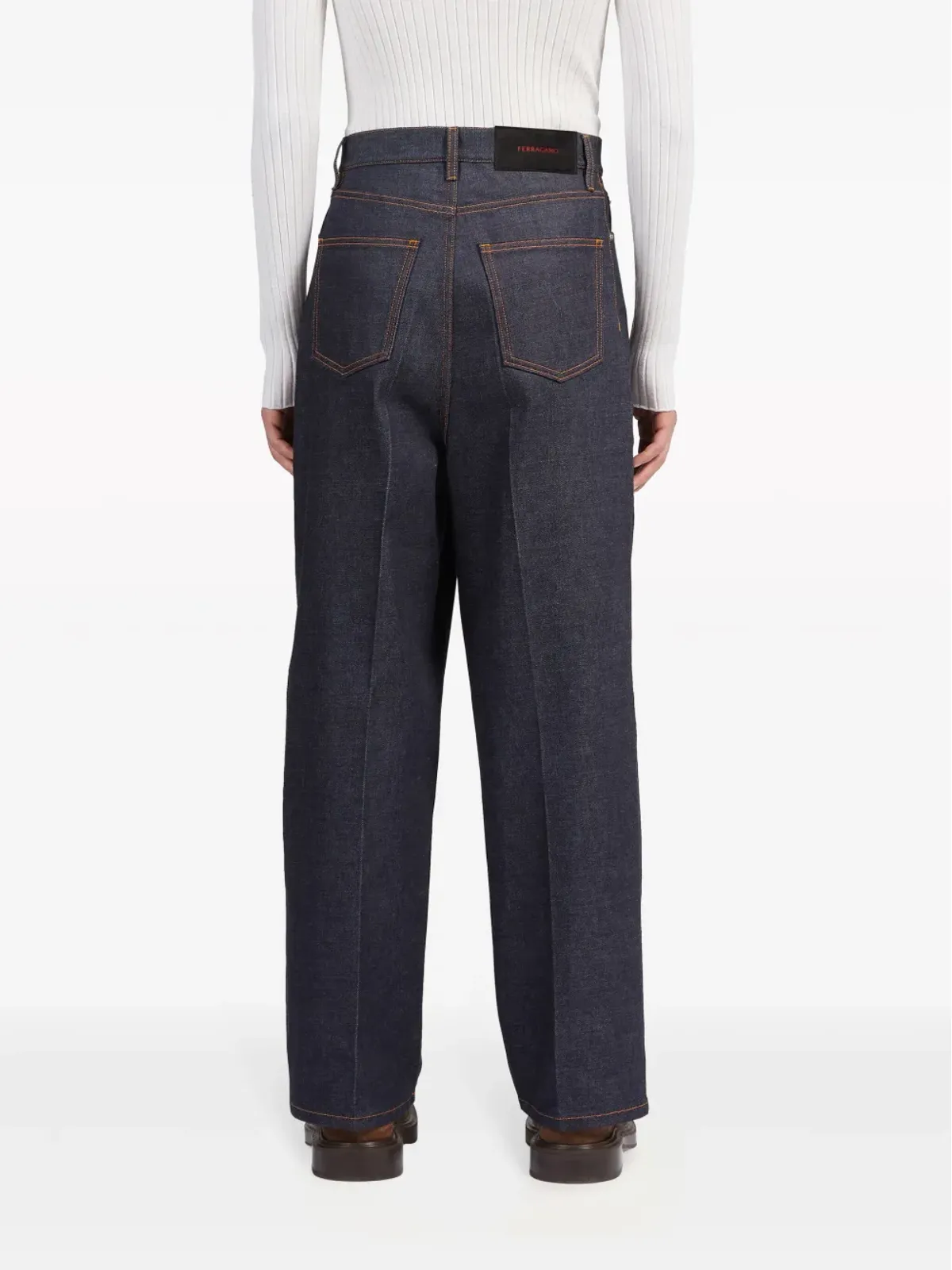Ferragamo ロゴパッチ コットンデニム ジーンズ - 画像4