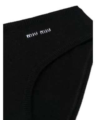 Miu Miu ロゴ入りインターシャ カシミヤブレンド ブリーフ - サムネイル3