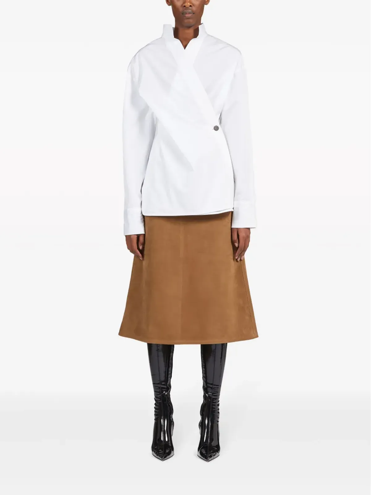 Ferragamo アシンメトリック コットンシャツ - ホワイト - 画像2