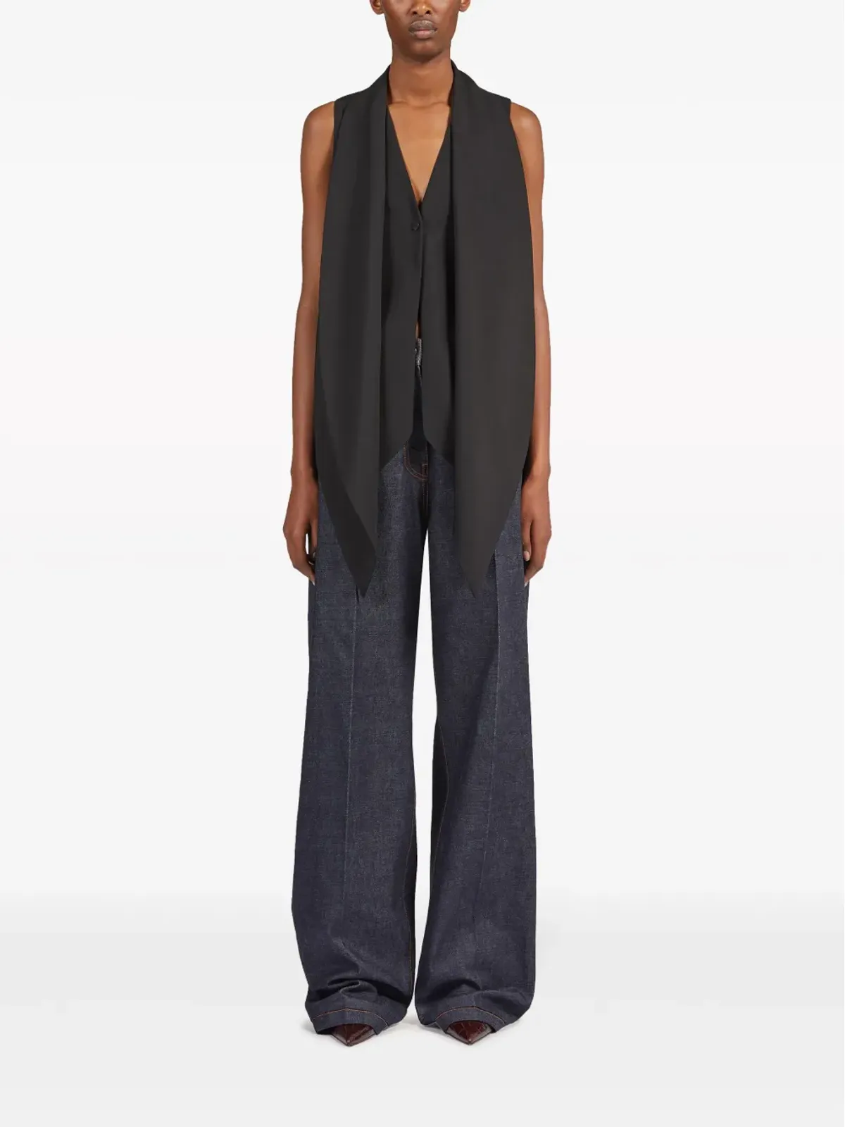 Ferragamo サッシュディテール Vネック ウエストコート - ブラック - 画像2