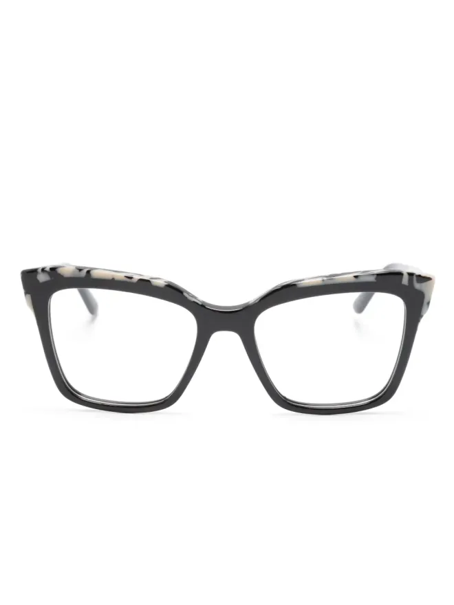 Karl Lagerfeld Karl Lagerfeld マーブル模様のスクエアフレーム眼鏡の商品画像