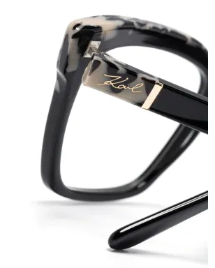 Karl Lagerfeld マーブル模様のスクエアフレーム眼鏡 - サムネイル3