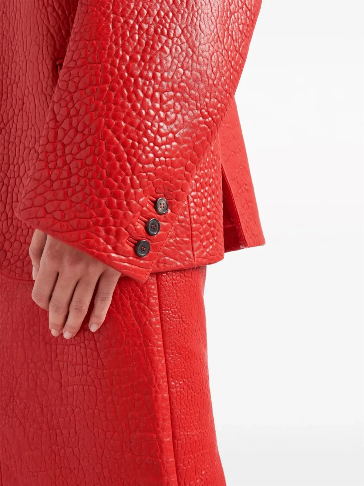 Prada レイヤードカラー レザー ブレザー - 画像5