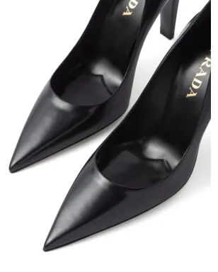 Prada ブラッシュドレザー パンプス 100mm ヒール ブラック - サムネイル5