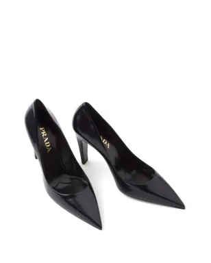 Prada ブラッシュドレザー パンプス 100mm ヒール ブラック - サムネイル4