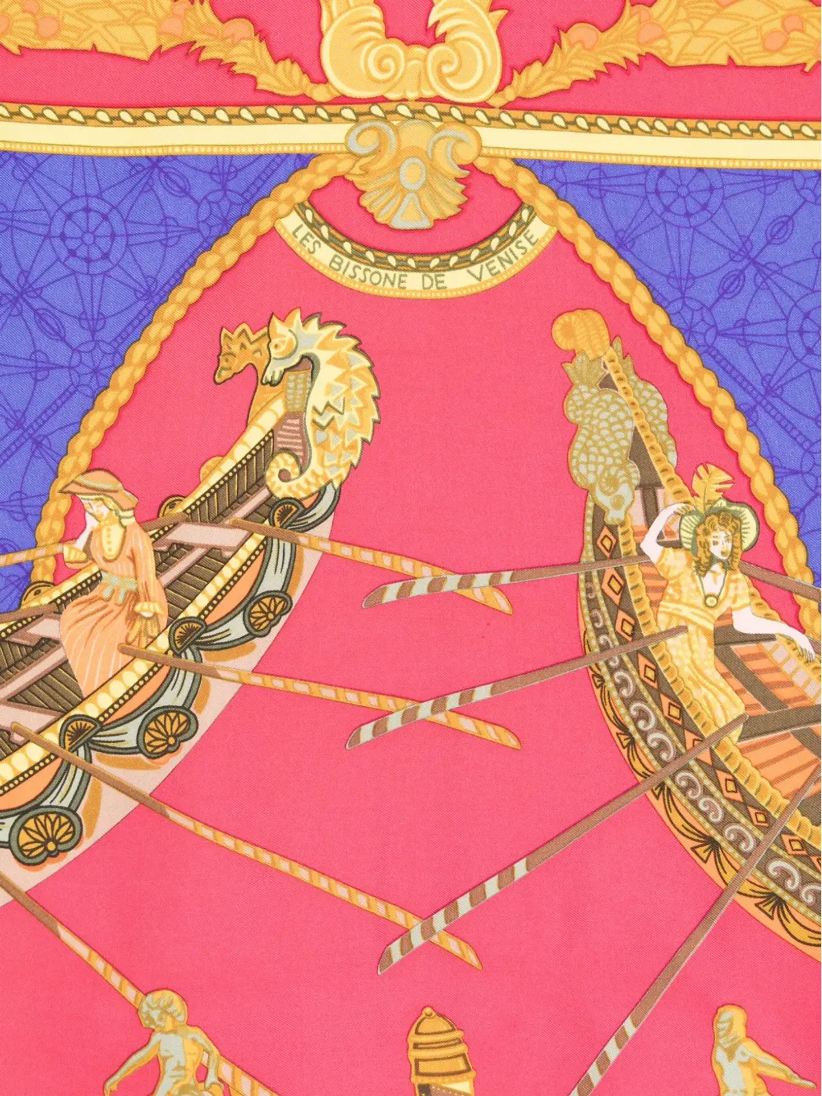 Hermès ビンテージ 2000s Les Bissone de Venise シルクスカーフ - ピンク - 画像2
