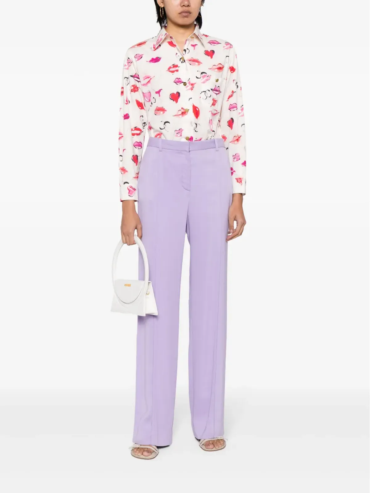 CHANEL ビンテージ リップスティックプリントコットンシャツ - 画像2