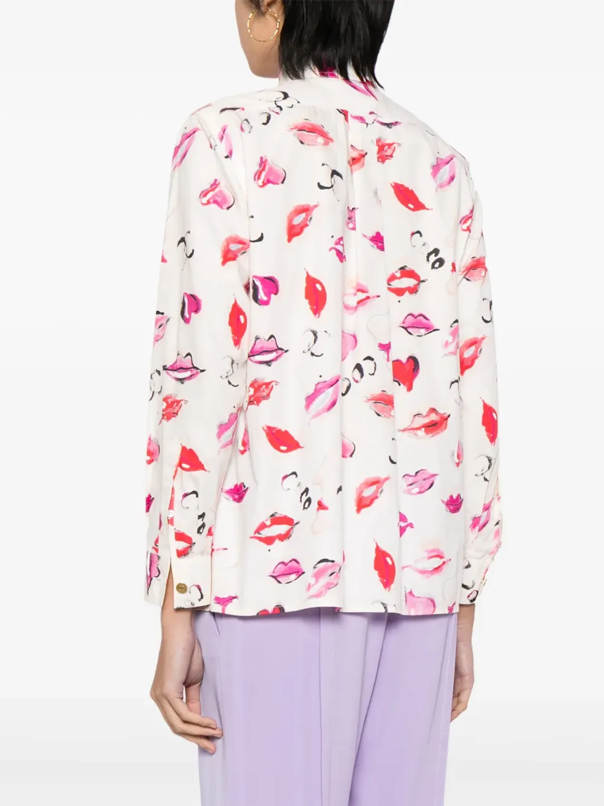 CHANEL ビンテージ リップスティックプリントコットンシャツ - 画像4