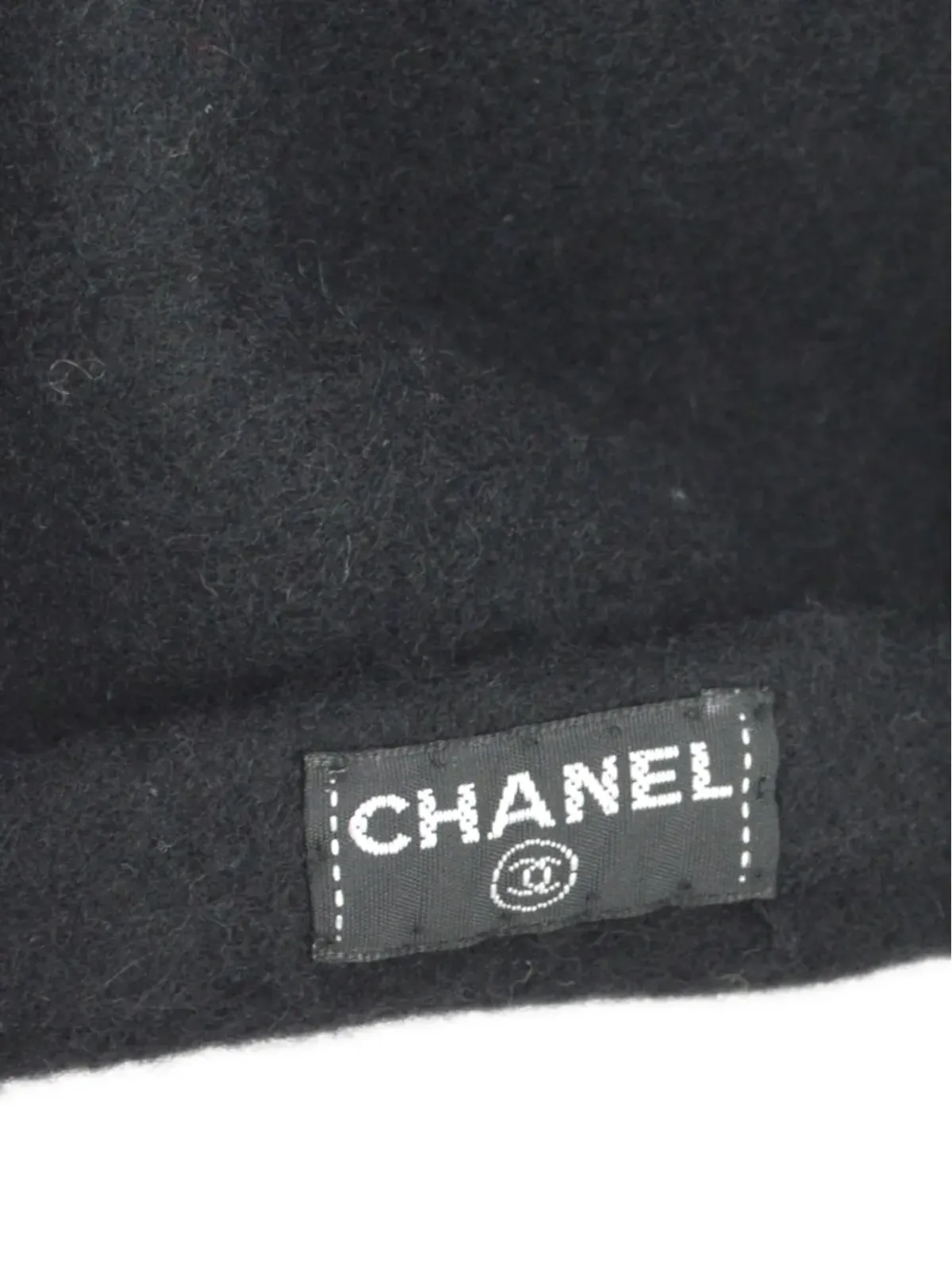 CHANEL ビンテージ 1998年 CC ウール ベレー帽 - ブラック - 画像3